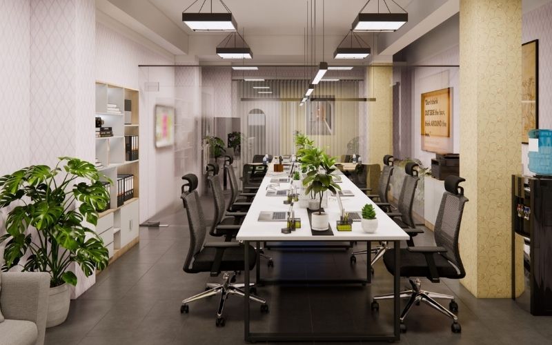 thiết kế không gian làm việc mở
