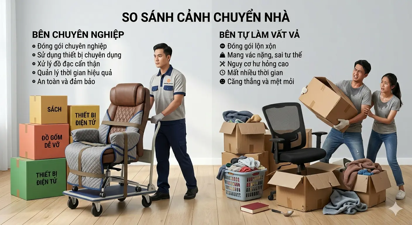 So sánh thần đèn chuyển nhà và tự chuyển nhà